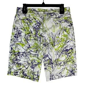 COPY - NVO Sport Bermuda Shorts Womens Size 6 White Purple Green